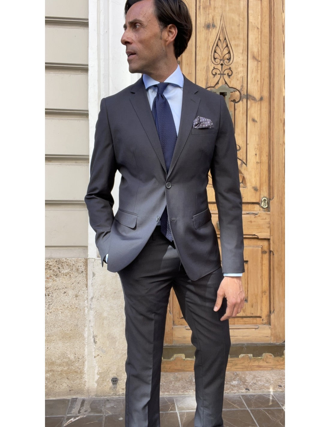 Traje Gris Trajes De Hombre Corte Italiano Traje Gris Slim Fit