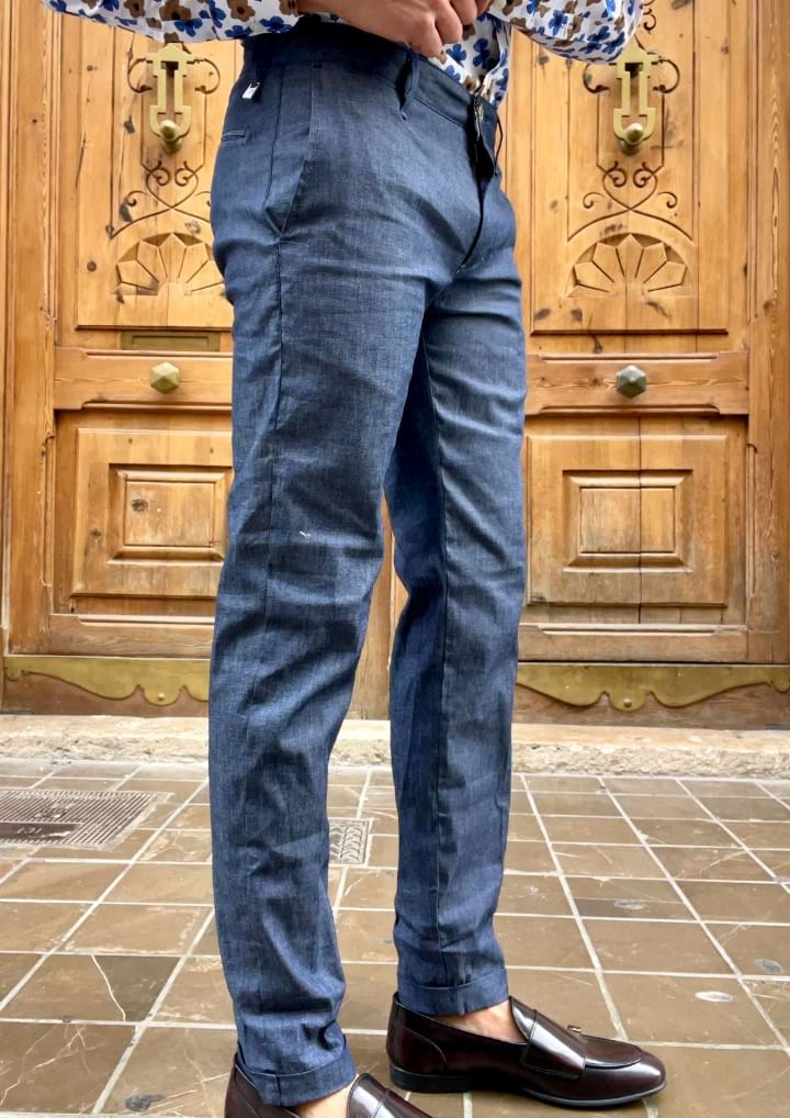 Denim dress pants
