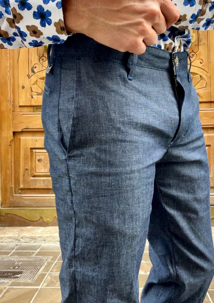 Denim dress pants