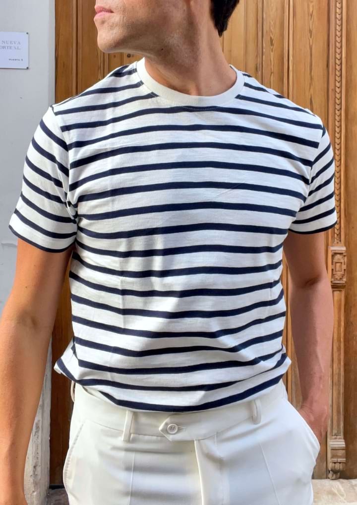 Camiseta rayas hombre "Gondoliere" azul