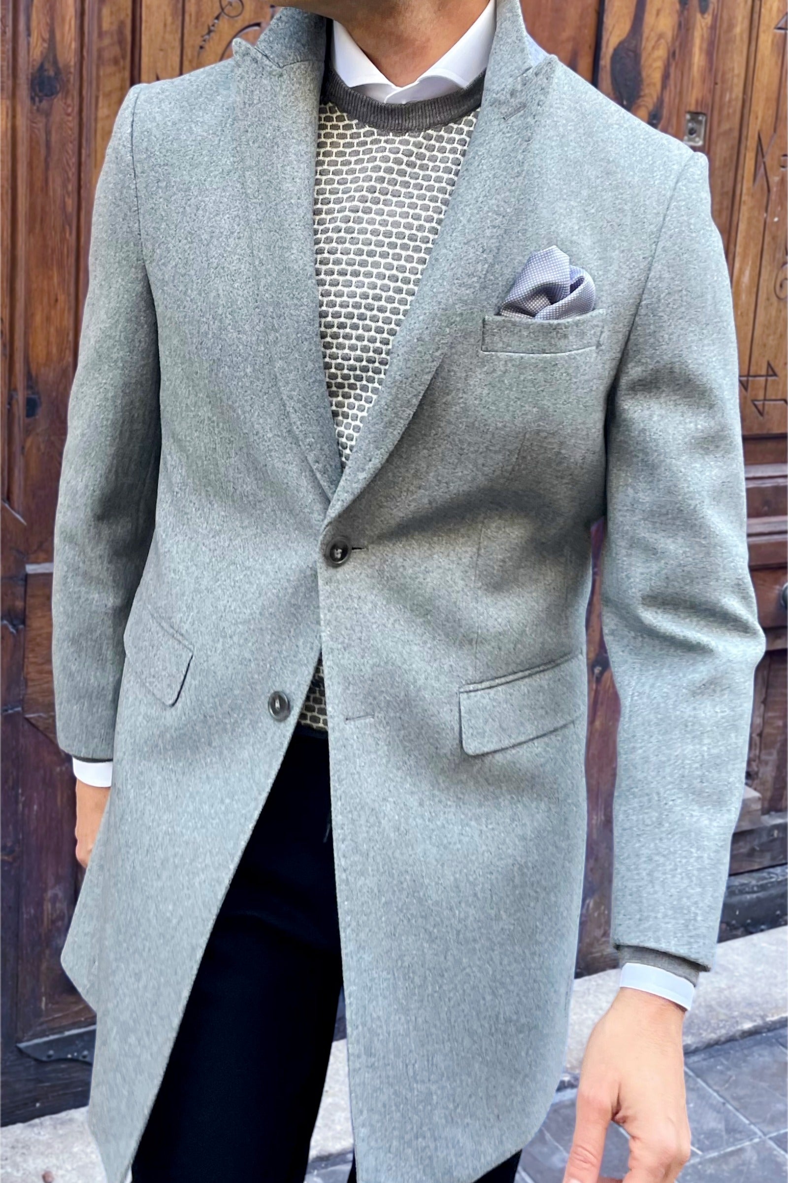 Abrigo gris para hombre Cavaliere, look de vestir y casual elegante estilo italiano