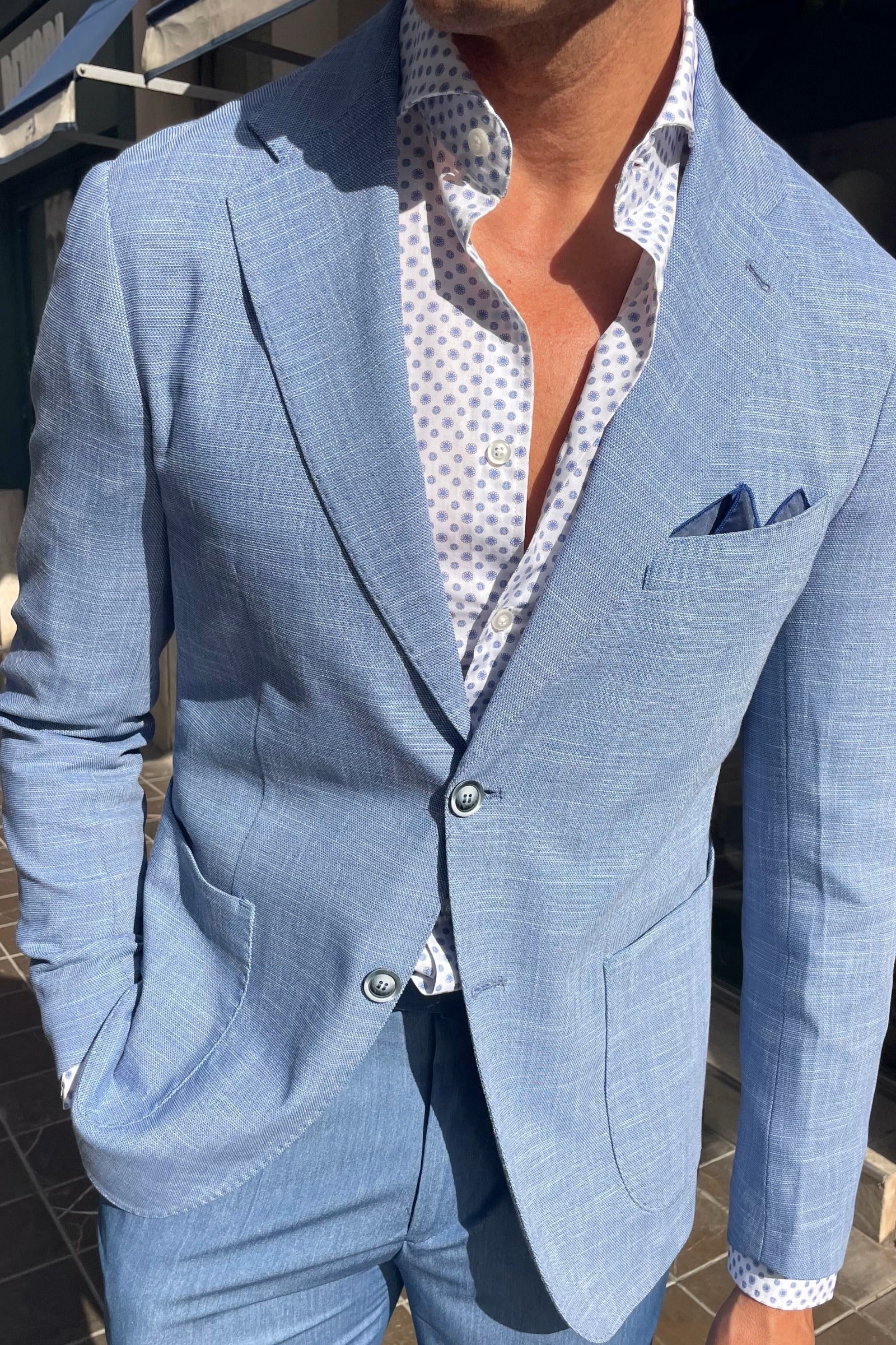 Americana azul claro para hombre. Estilo italiano.