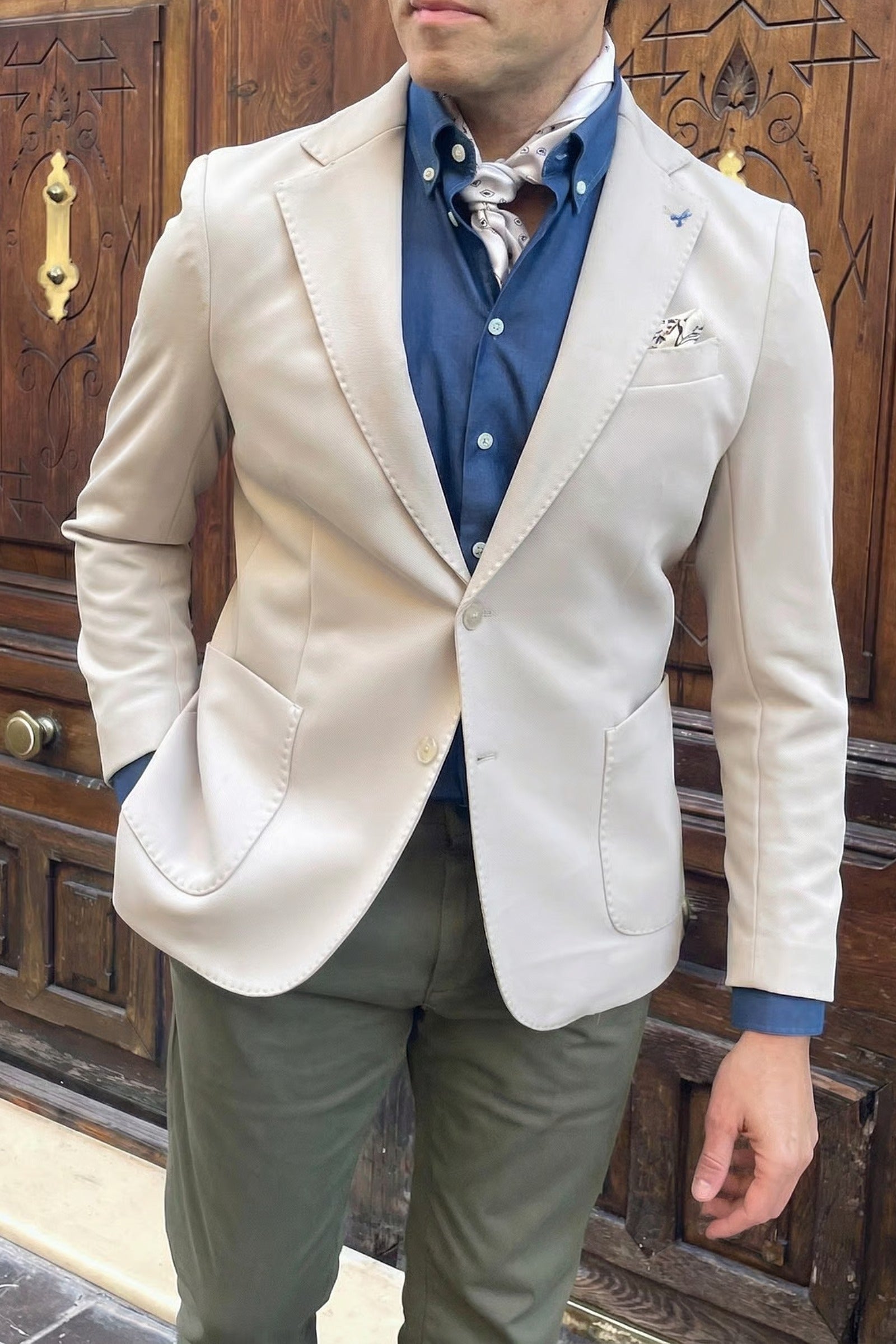 Americana beige para hombre Made in Italy