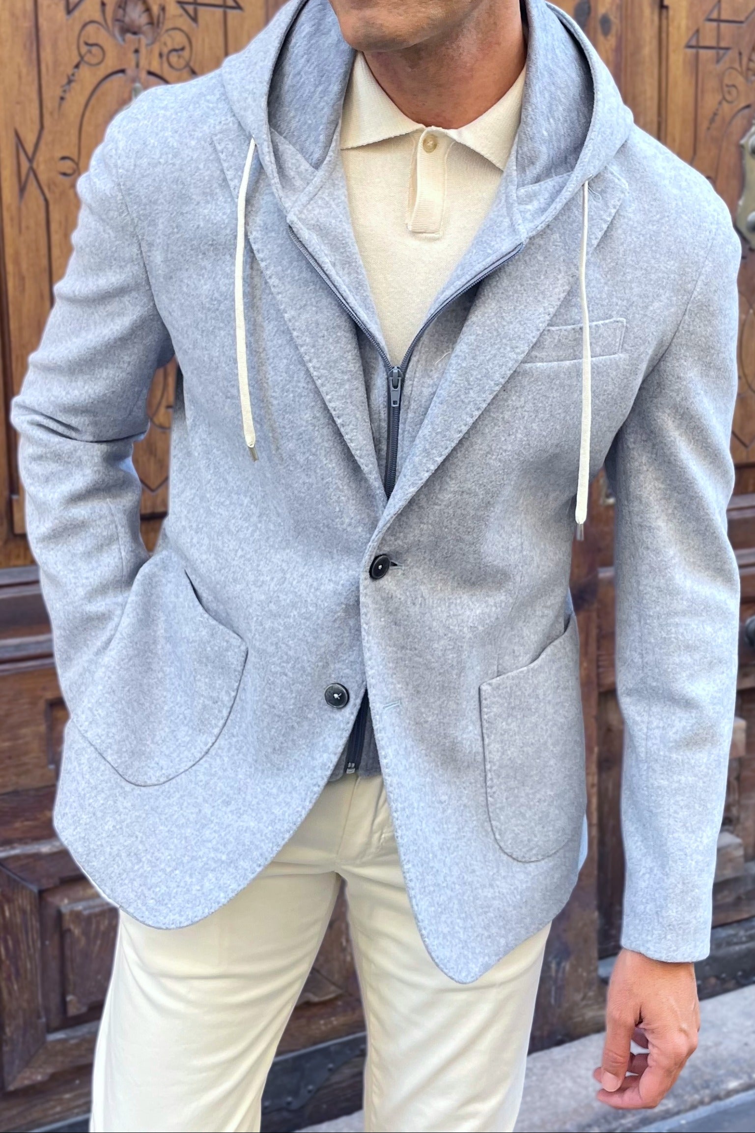 Americana de hombre sport, con capucha y chaleco desmontable - UOMOMANIA