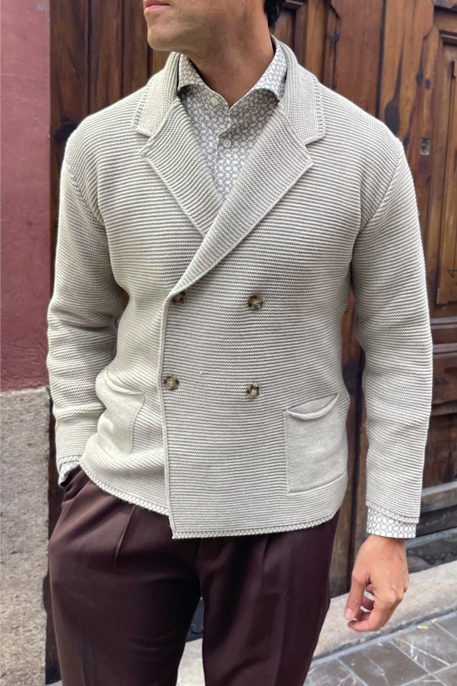 Americana de punto Gaetano para hombre, diseño italiano