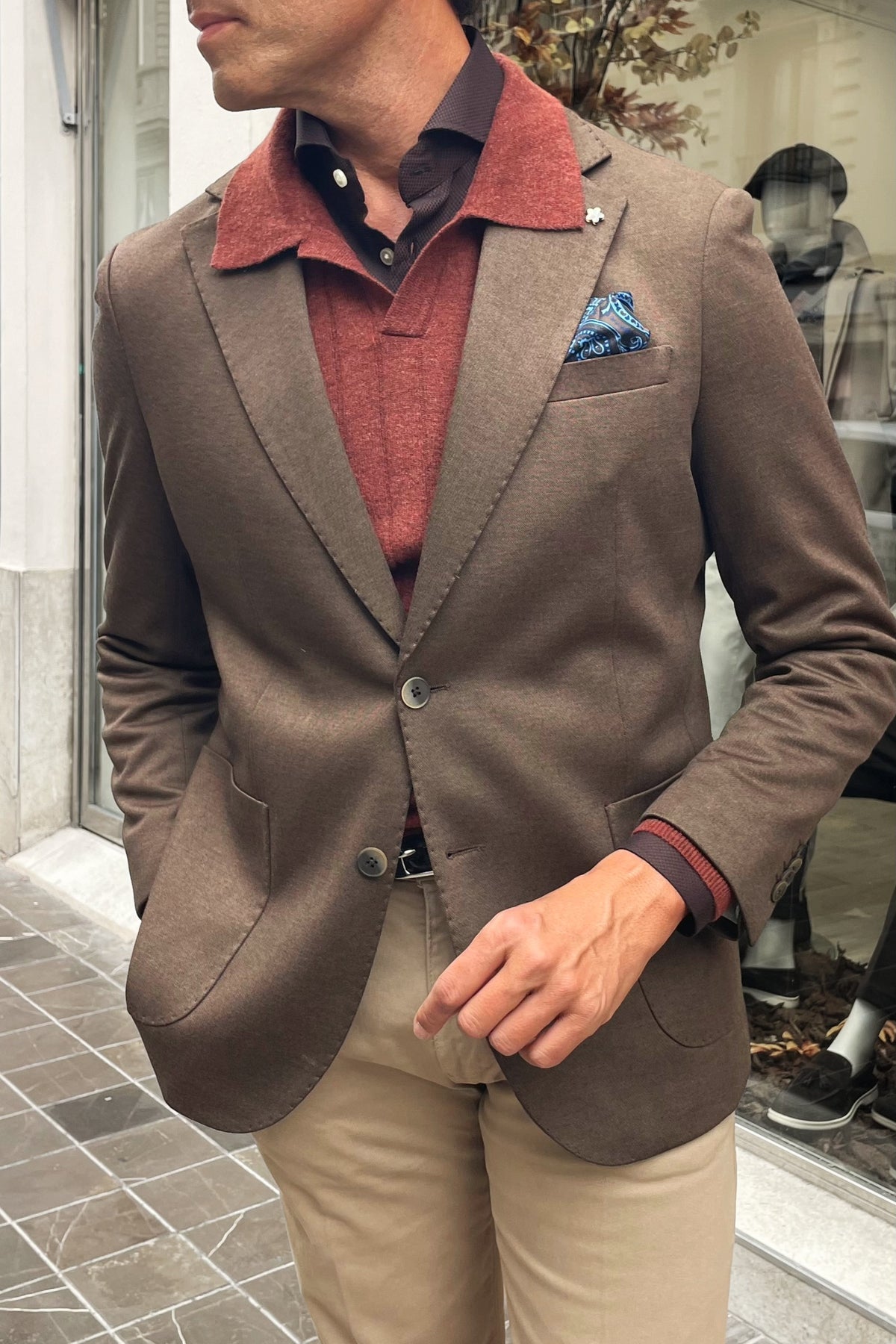 Americana marrón hombre - Outfit de otoño