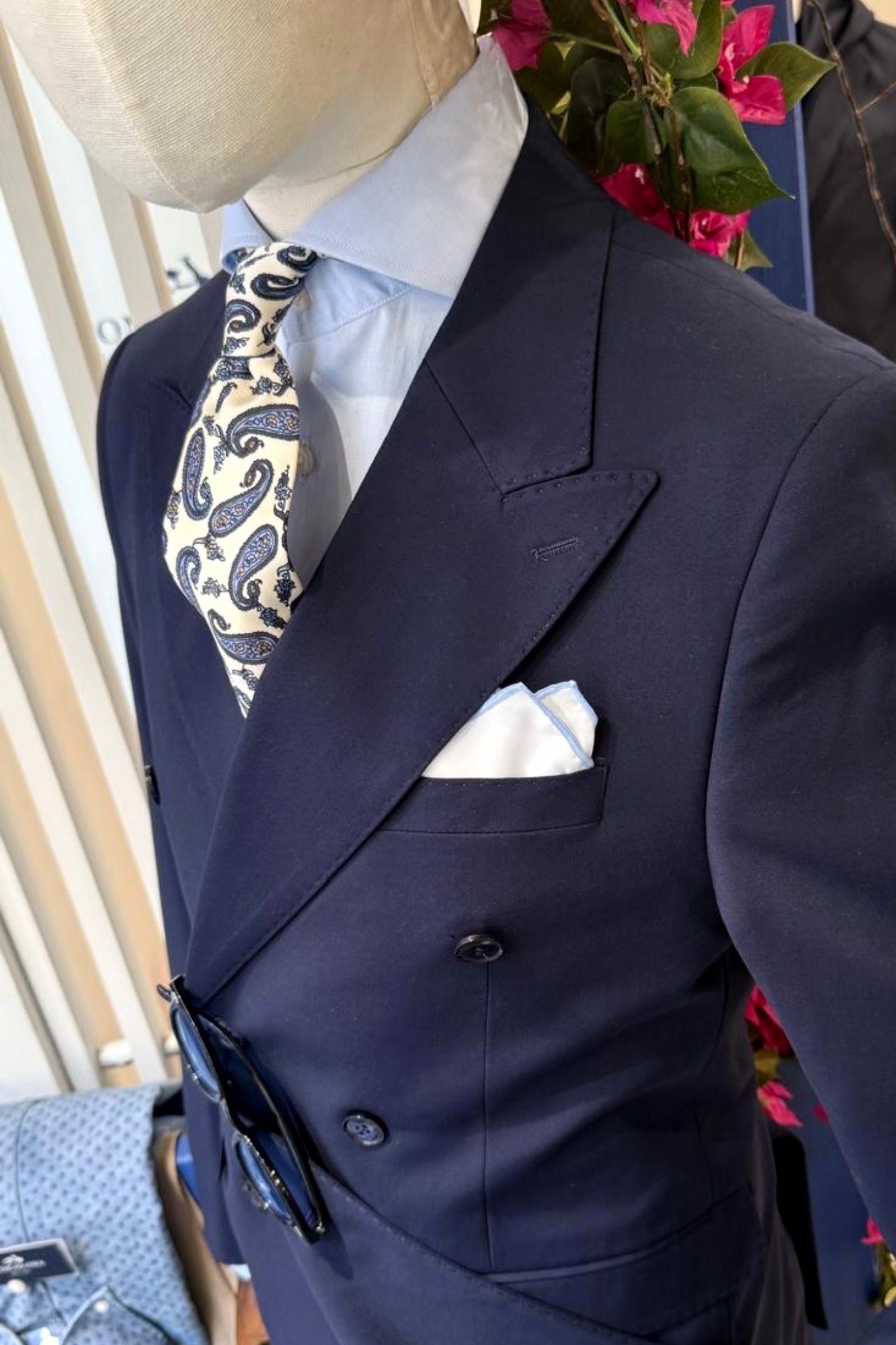Traje cruzado azul marino Gaetano