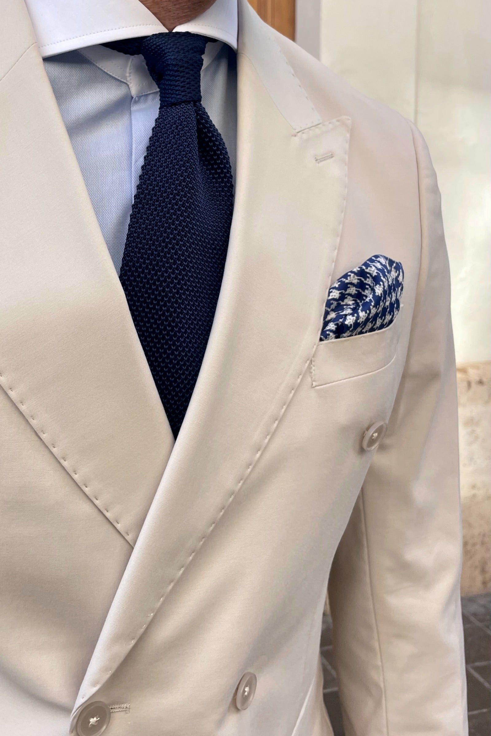 Combinación para traje de hombre beige