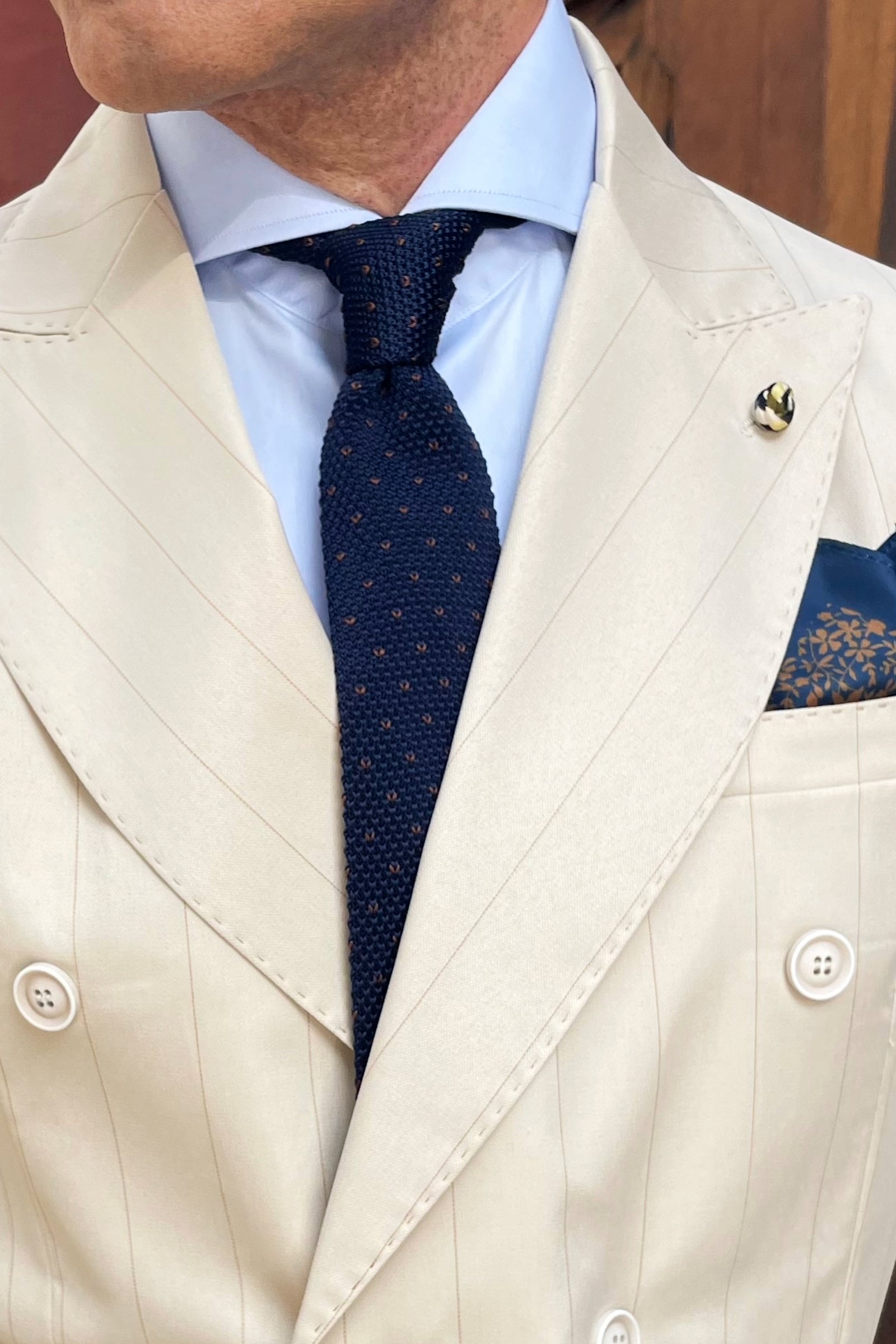 Corbata tricot pois