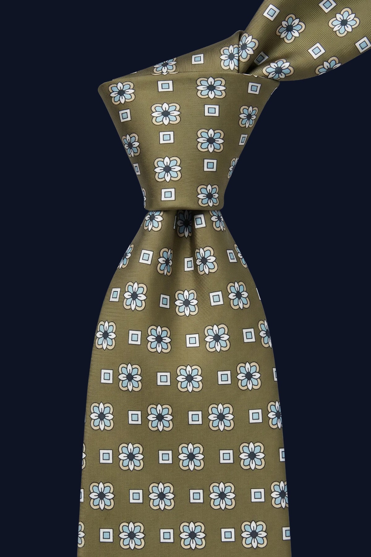 Corbata verde estampada