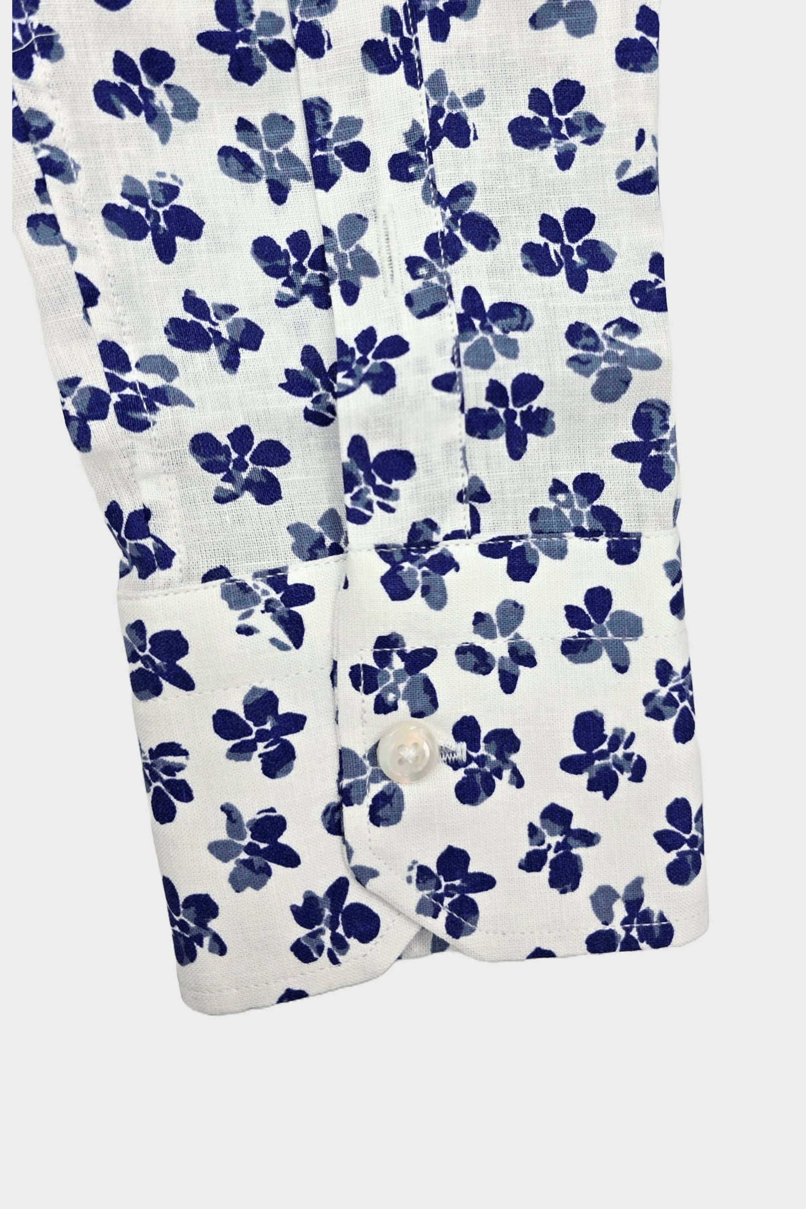 Manga camisa lino Pacha con dibujo florar