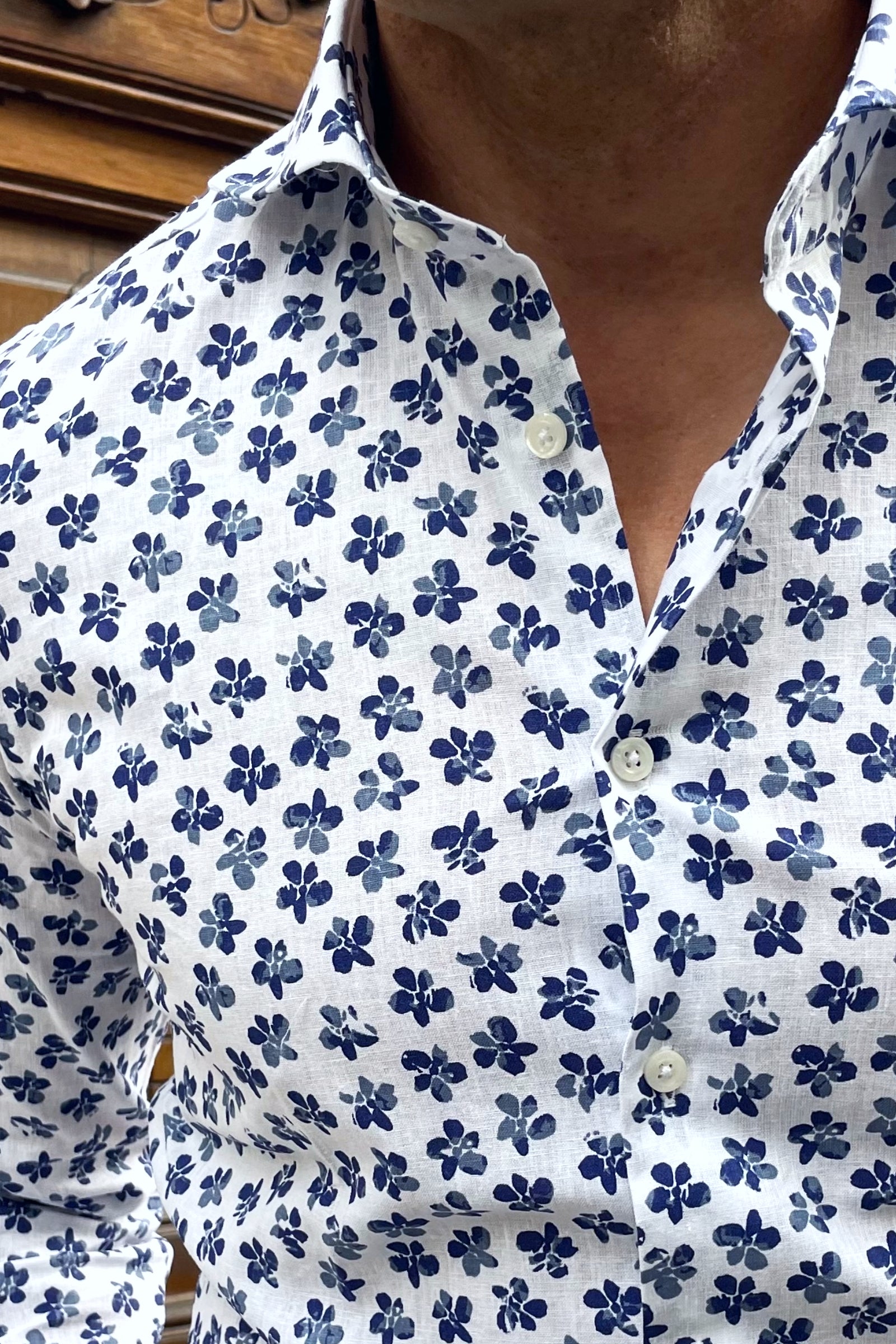 Floral linen shirt for man in Valencia UOMOMANIA