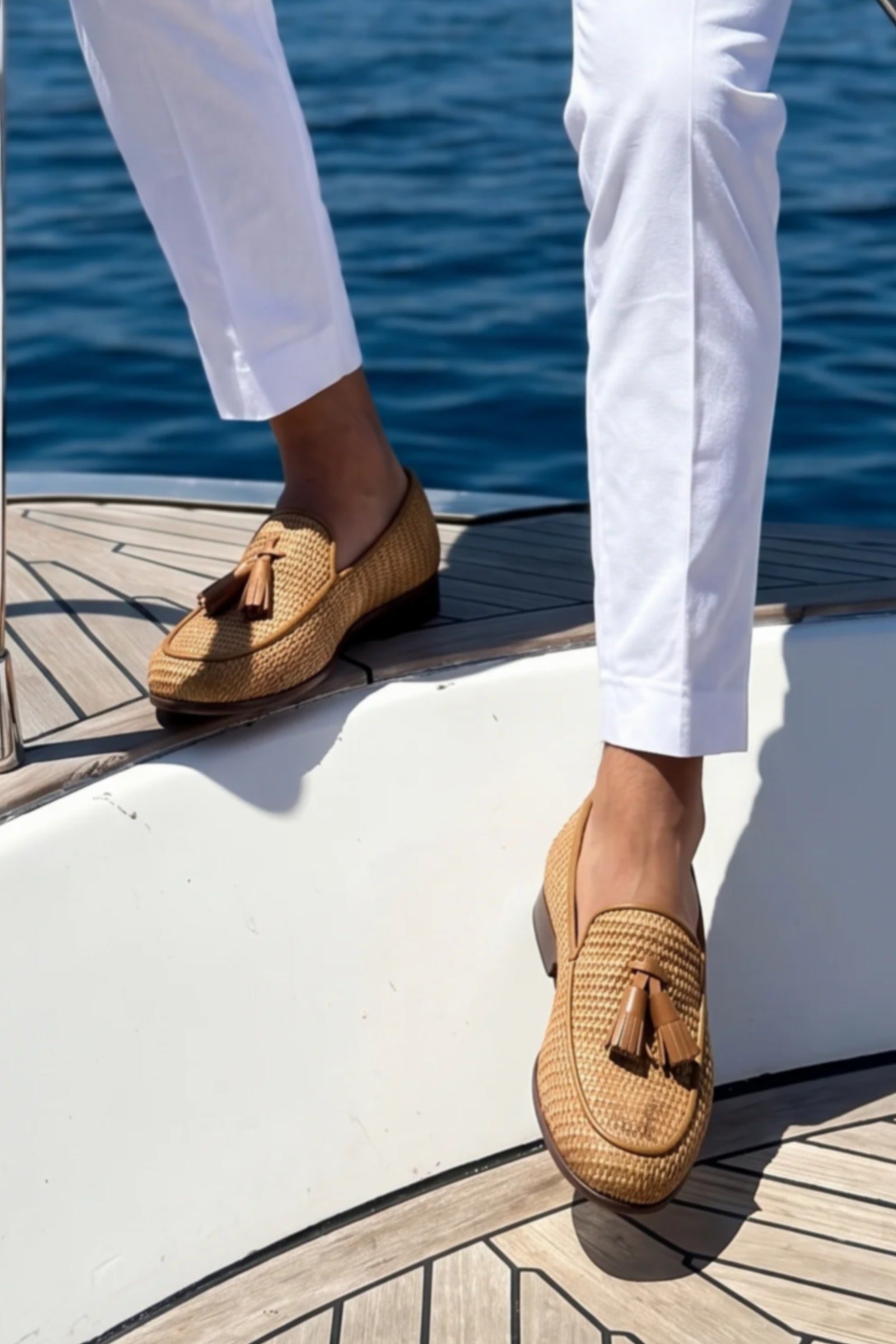 Mocasín rafia borlas
