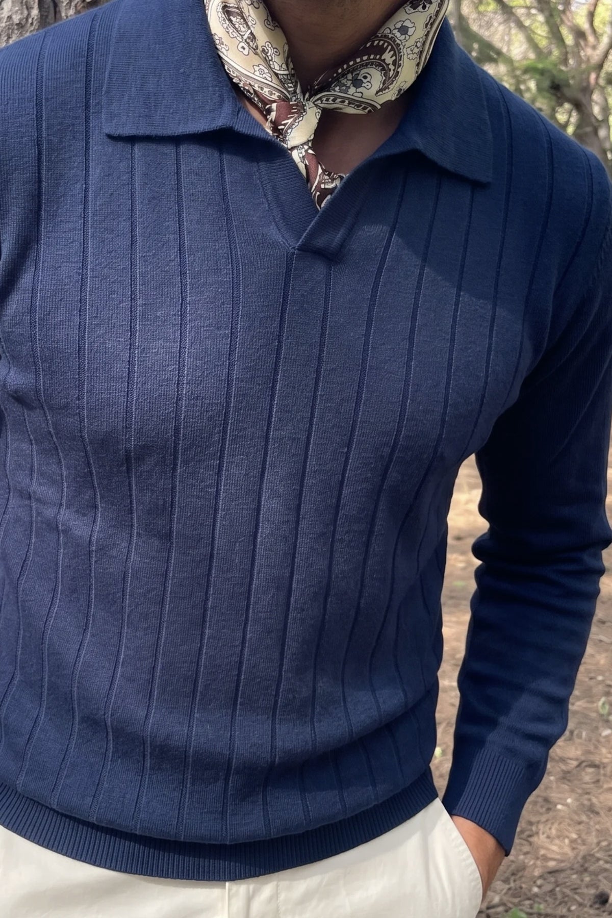 Polo hombre lana Torino azul