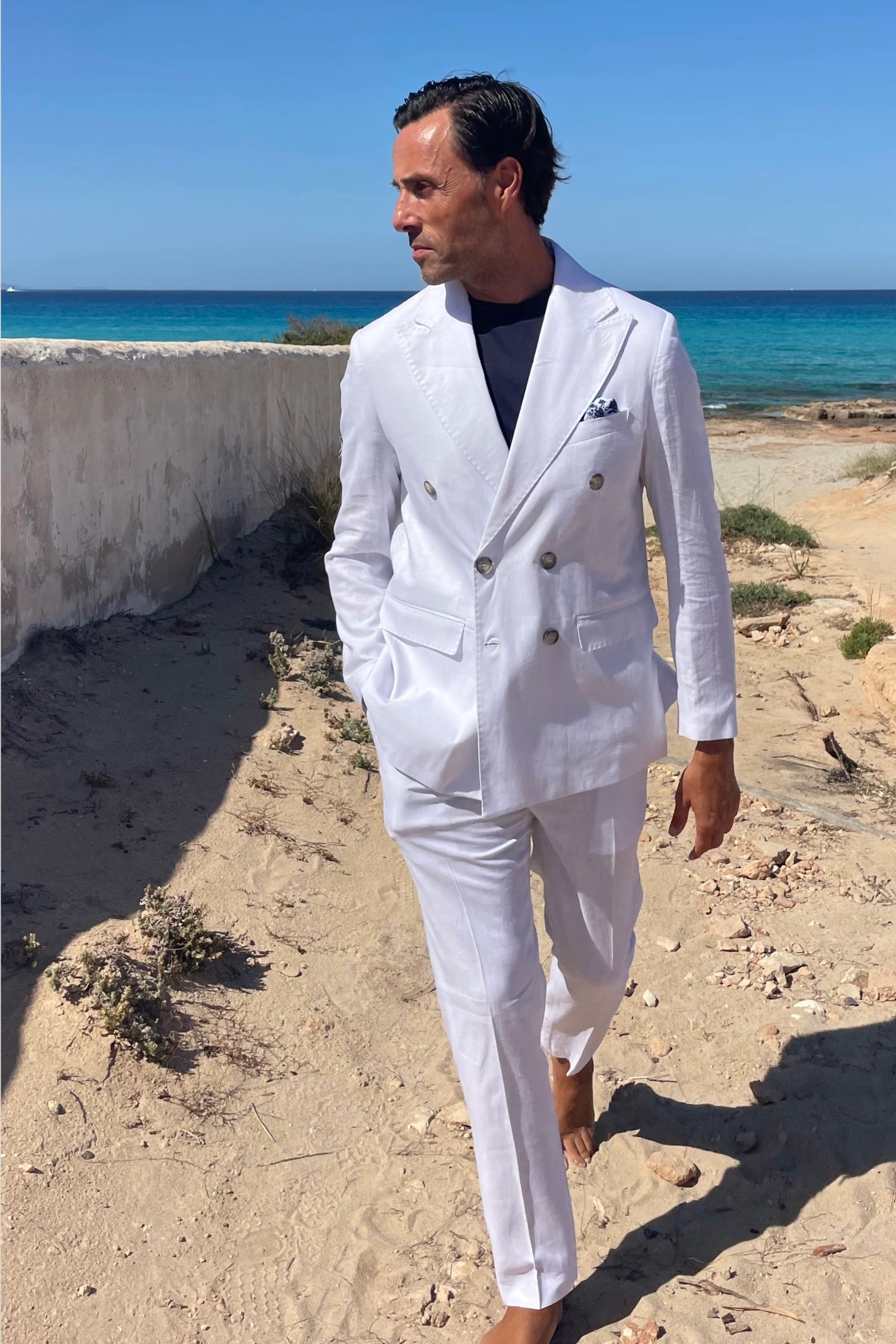 Traje lino cruzado Taormina
