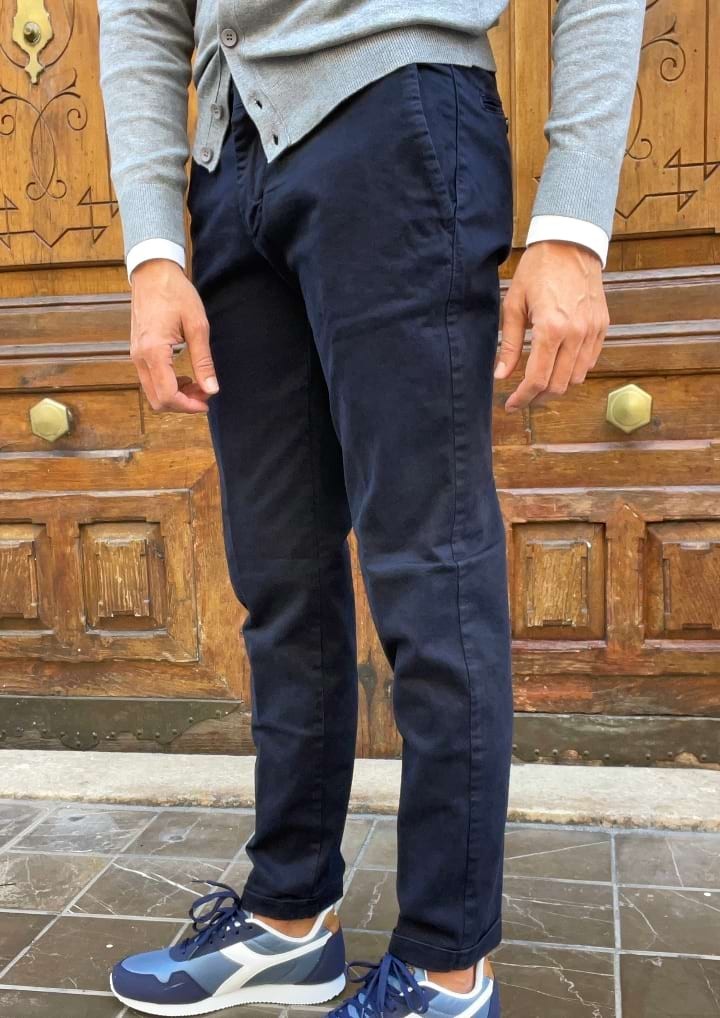Pantalón corte chino hombre Azul marino
