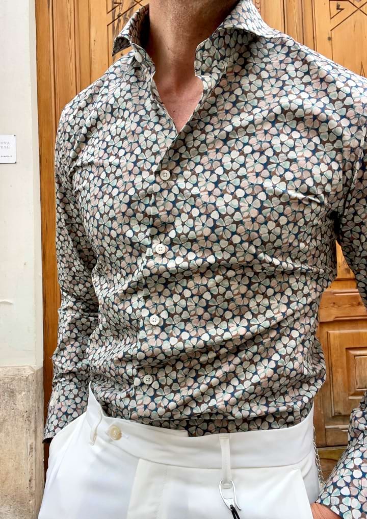 Camisa italiana estampada de hombre Tropea