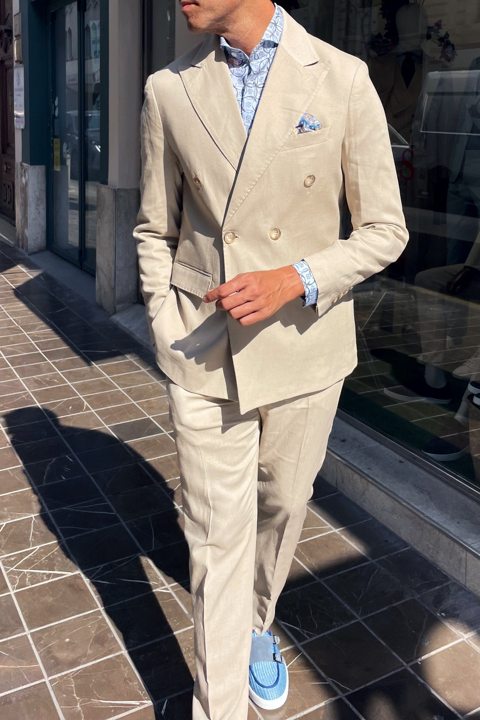 Traje lino cruzado Taormina