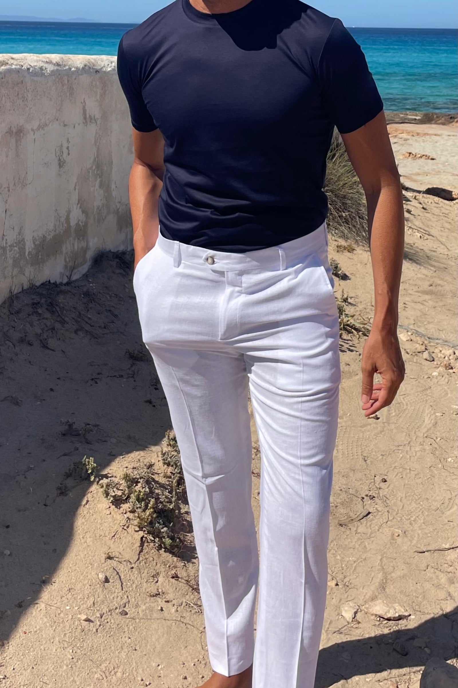 Traje lino cruzado Taormina