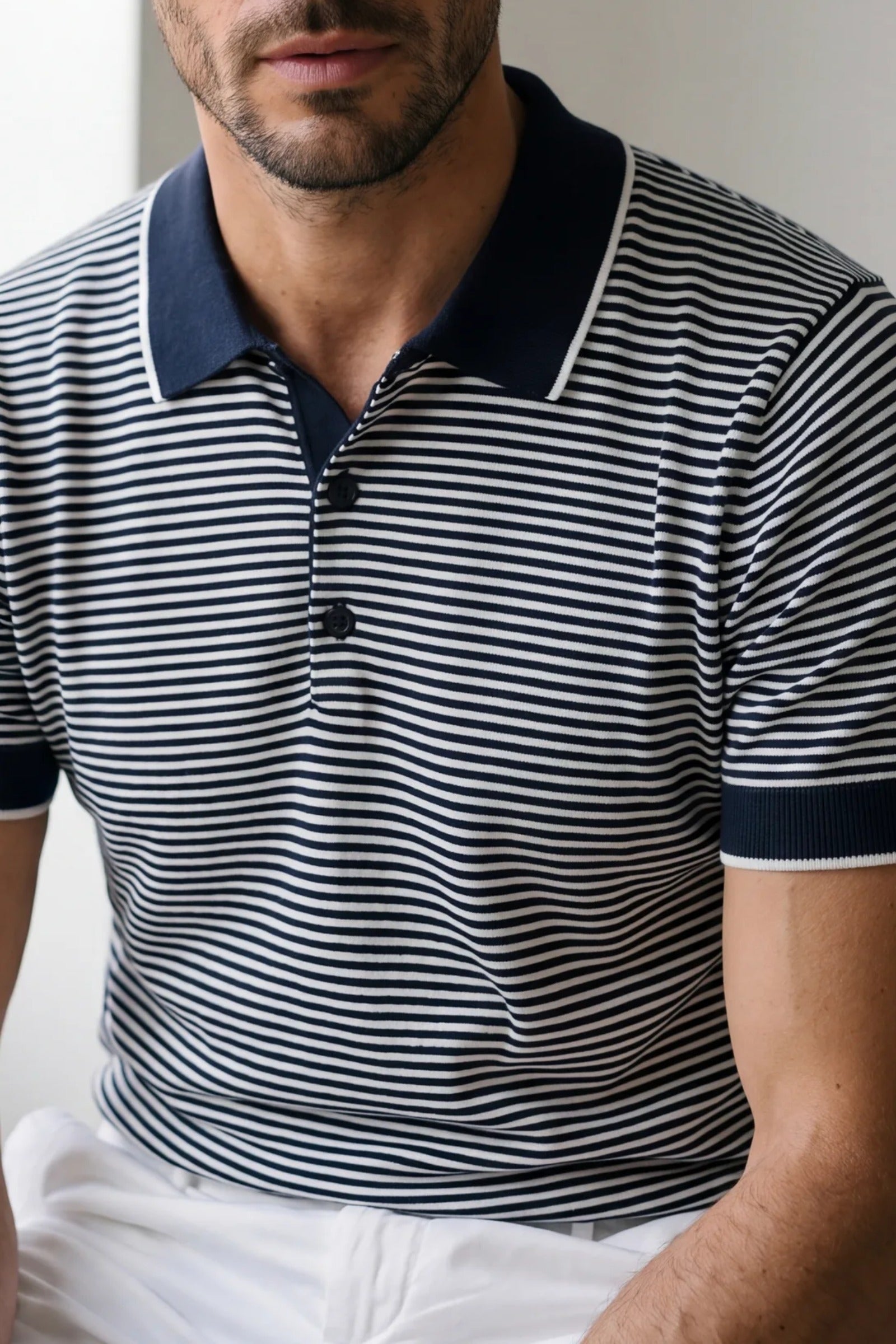 Polo de rayas marineras para hombre