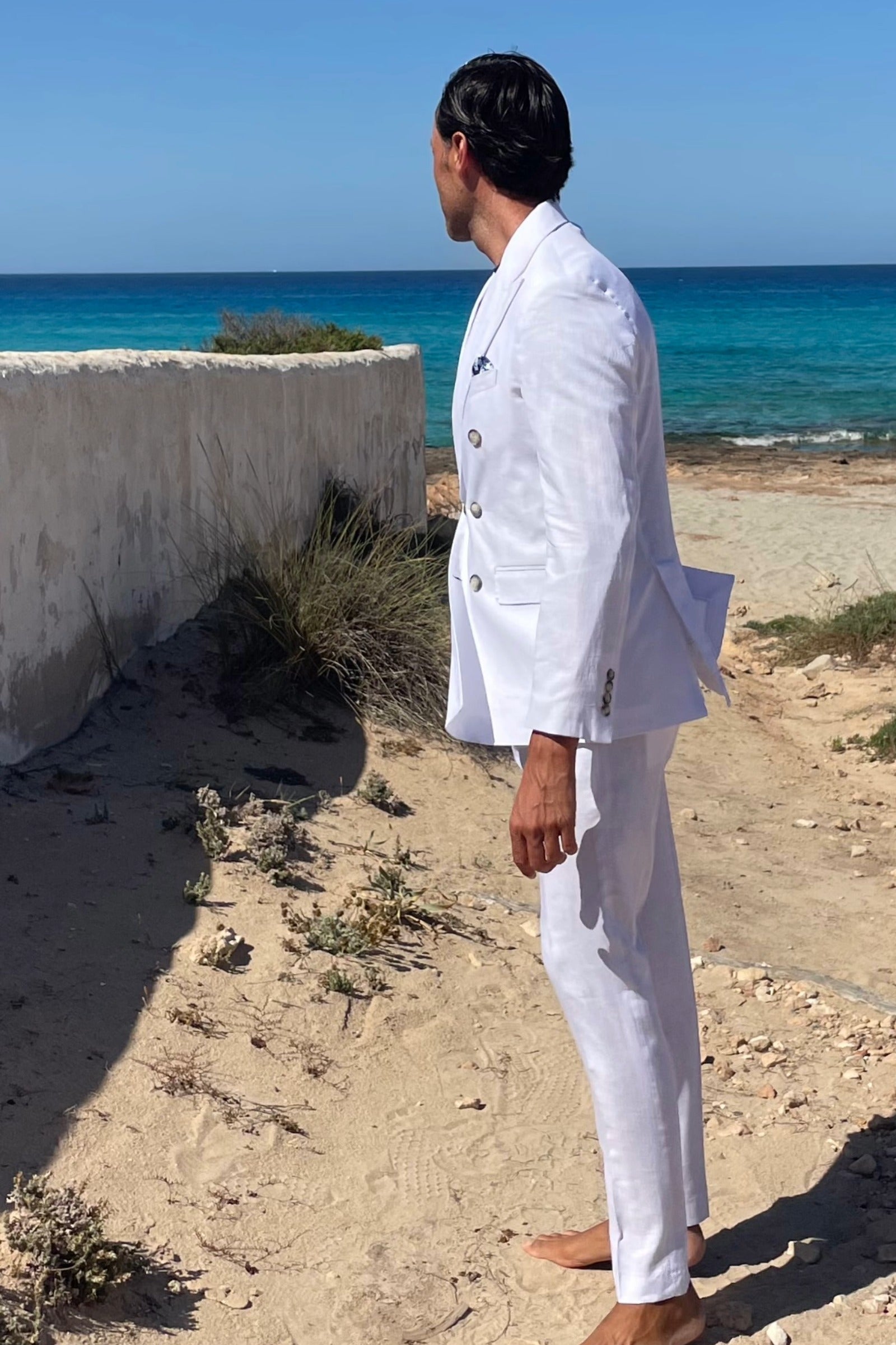 Traje lino cruzado Taormina