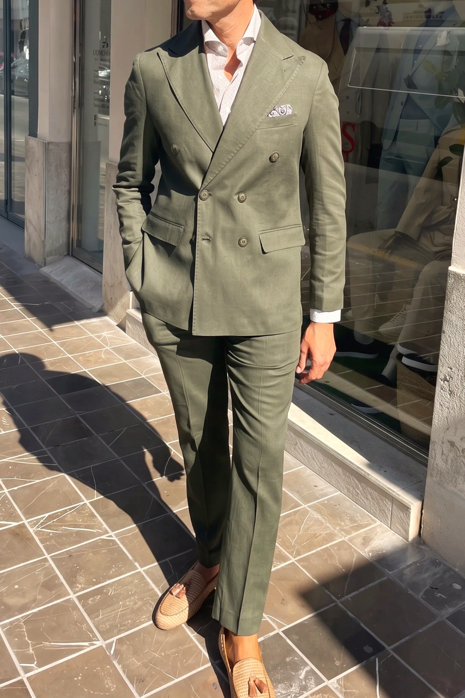 Traje lino cruzado Taormina